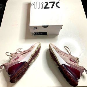 Nike Air Max 270 Casual Shoes Women Barely Rose/Vintage Wine Size 6.5